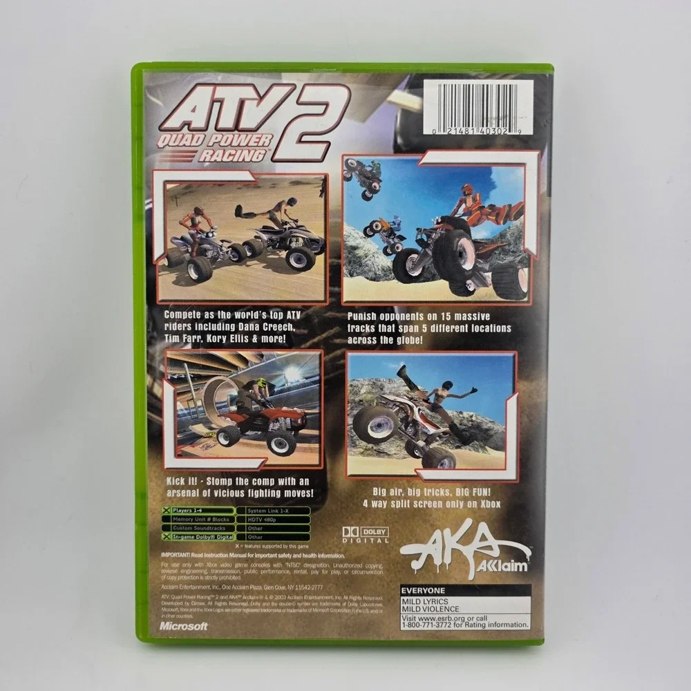 ATV 2 Quad Power Racing Game‎ for Microsoft Xbox Complete CIB Tested